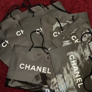 7 Black Chanel Gift Bags